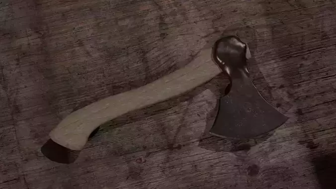 Realistic Axe 3D Model with Detailed Textures