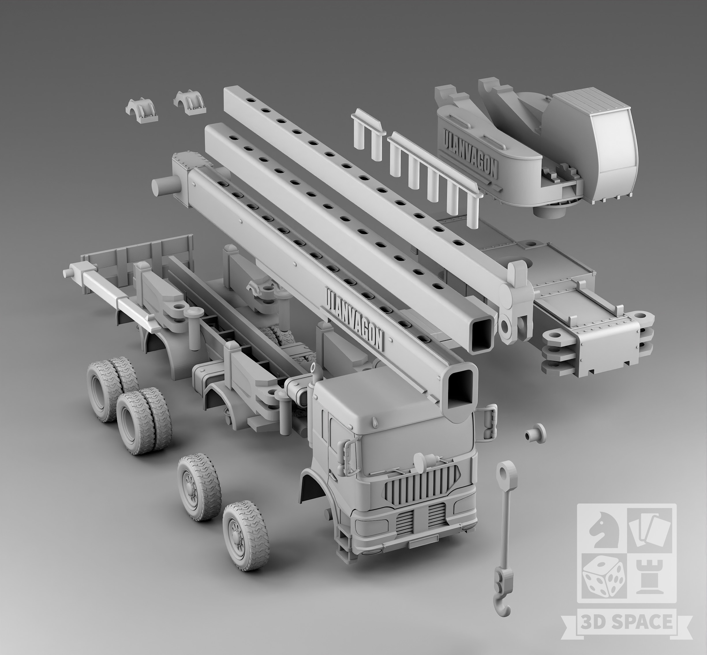 truck crane 3D print model_3