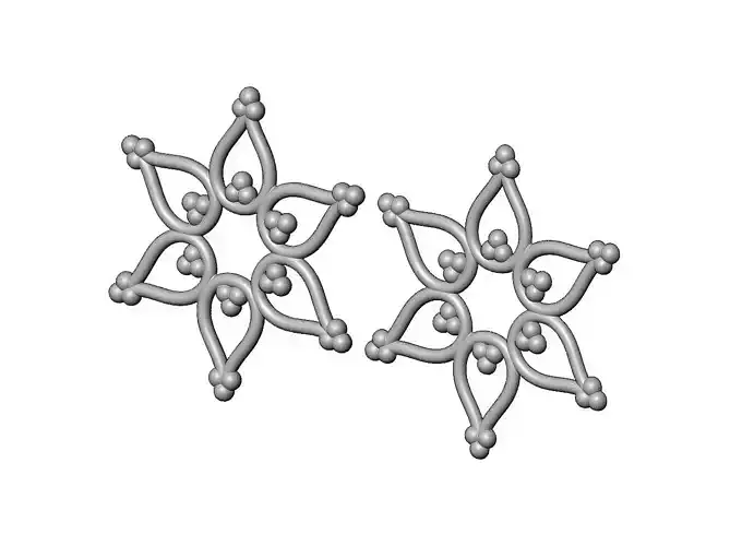 Flower rosette bead crown onlay relief