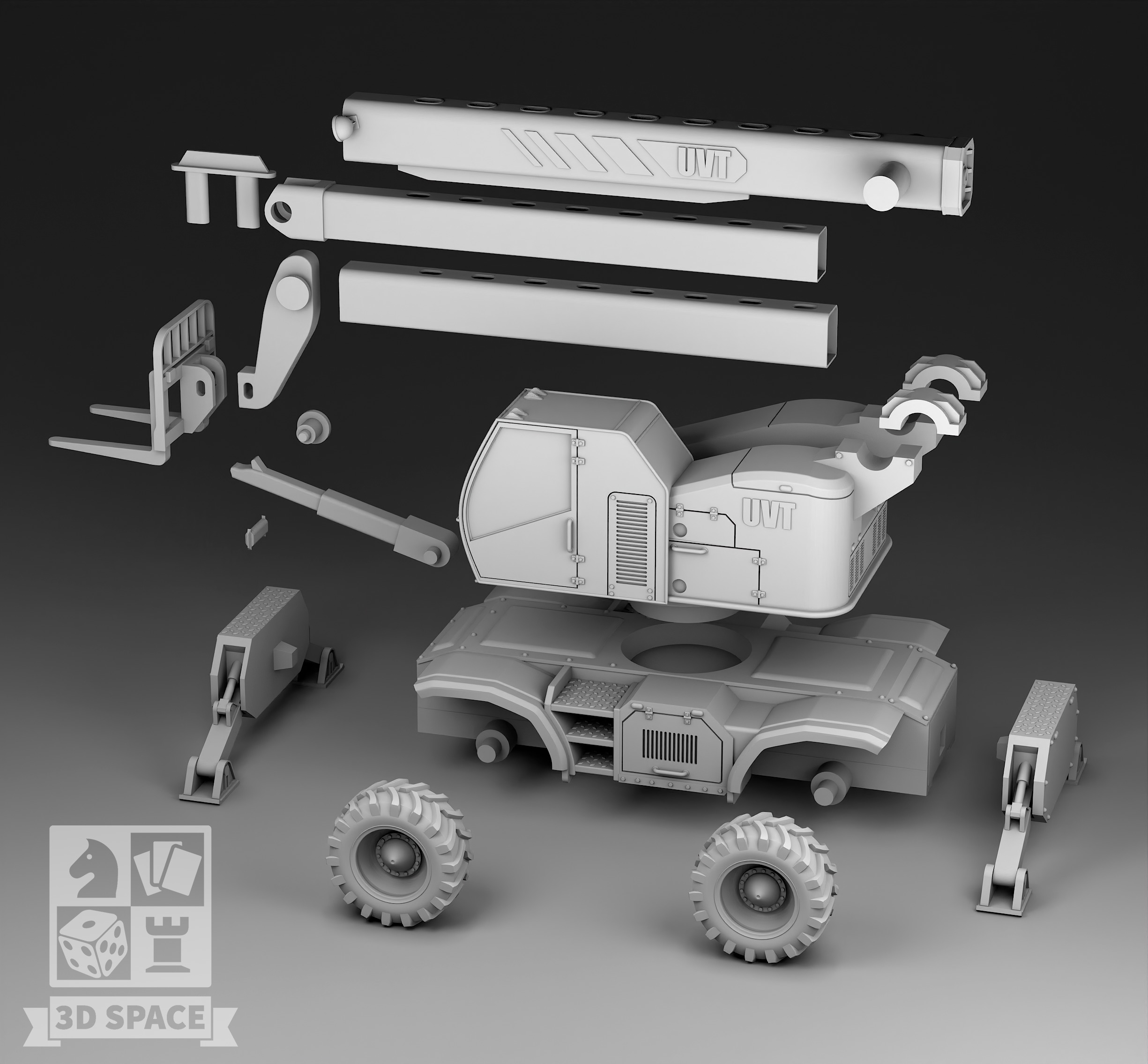 telescopic loader 3D print model_3