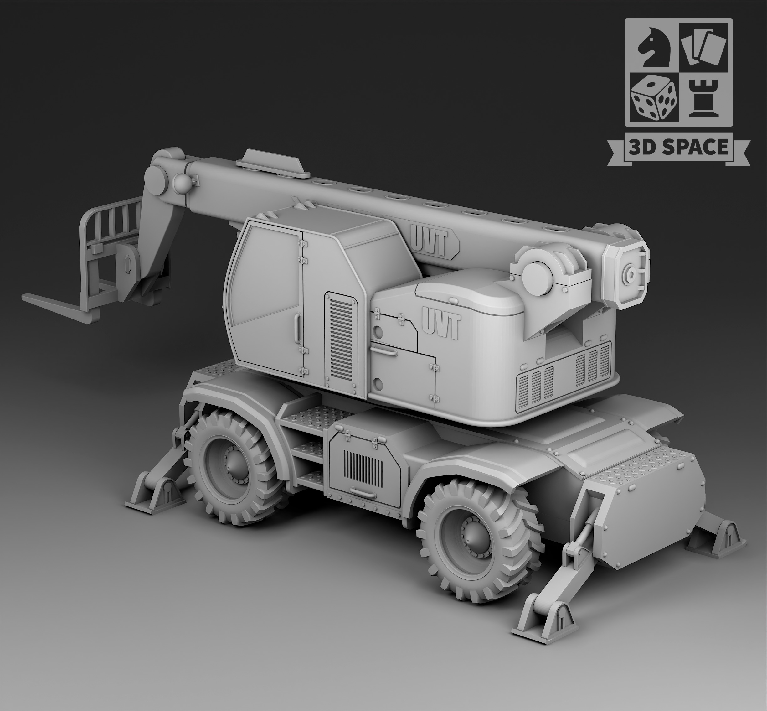 telescopic loader 3D print model_1