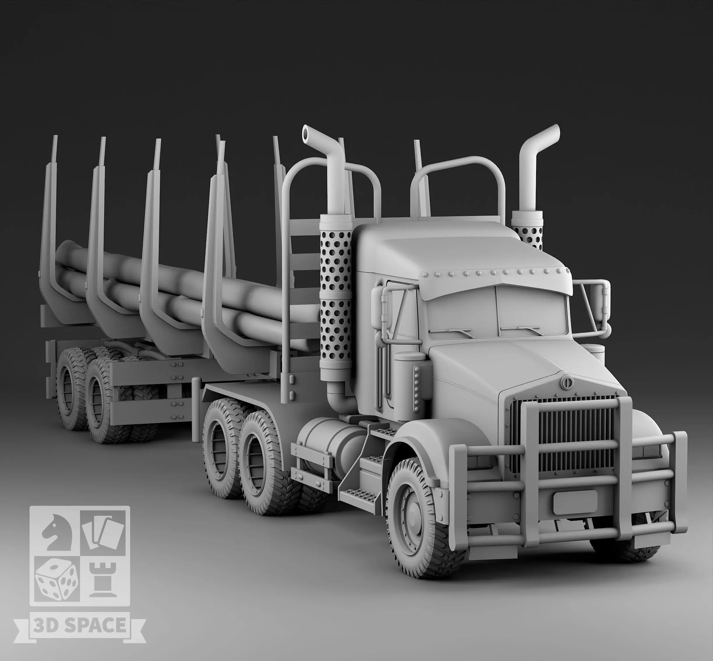 logging truck 3D print model_0