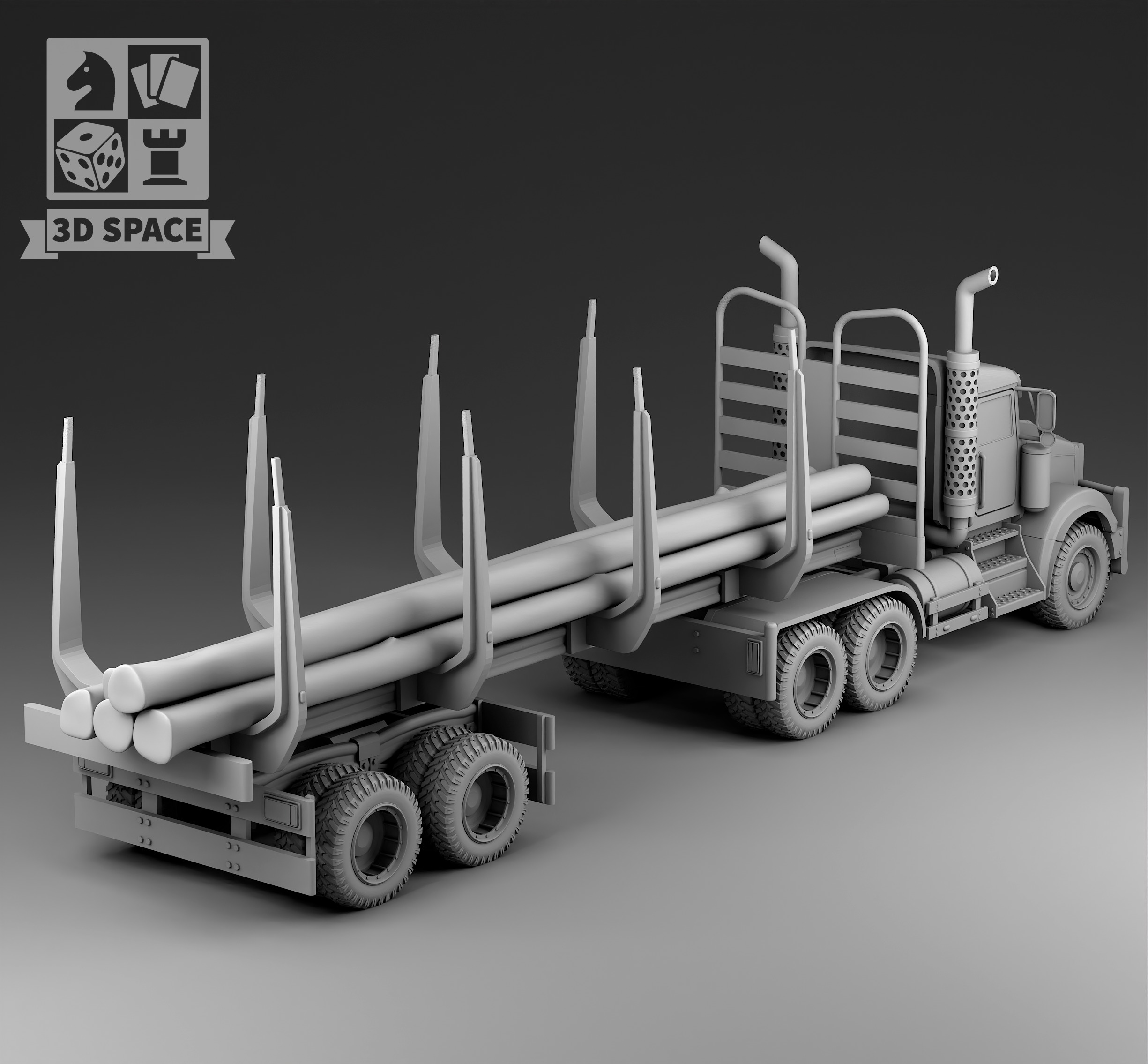 logging truck 3D print model_1