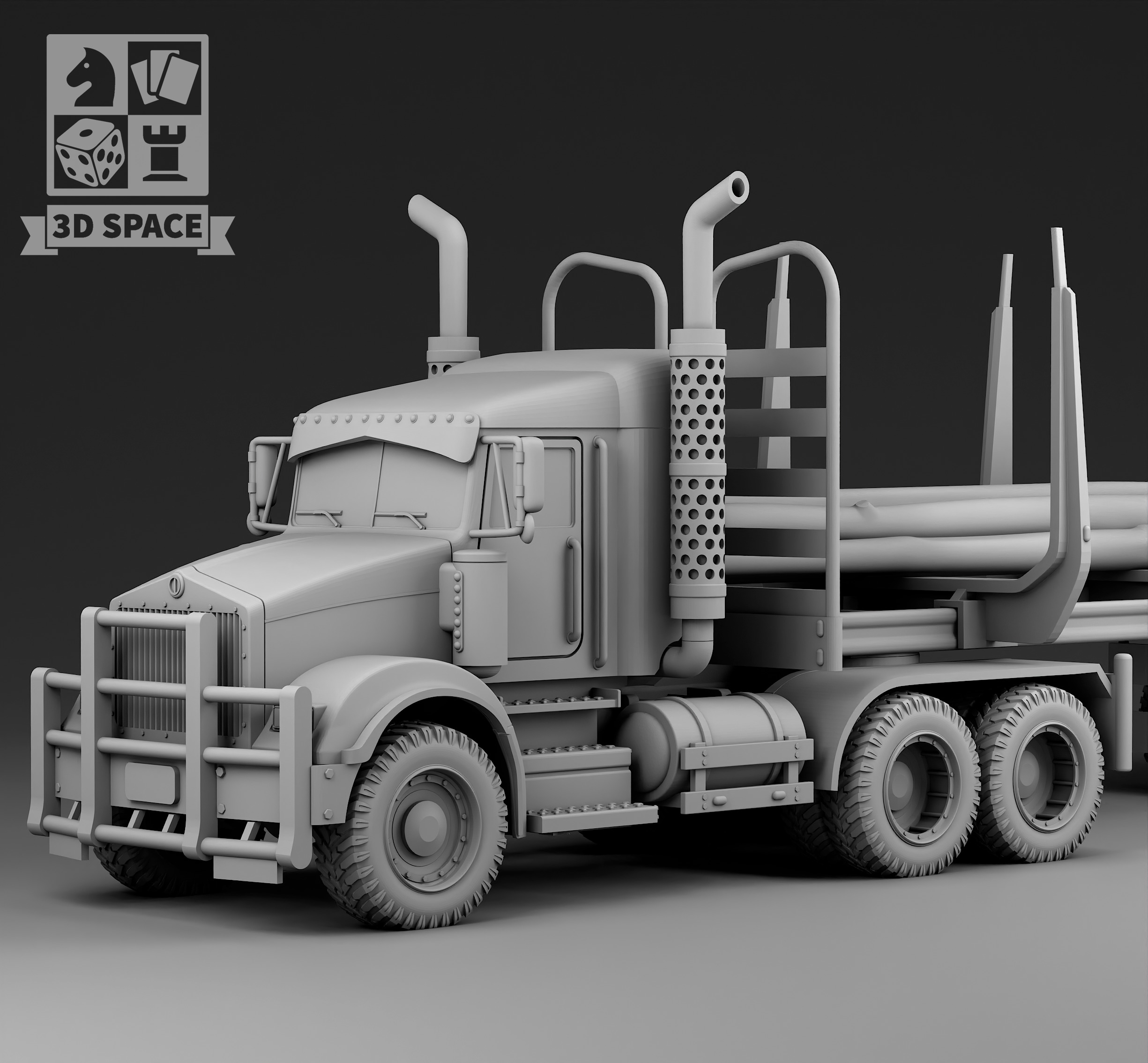 logging truck 3D print model_2