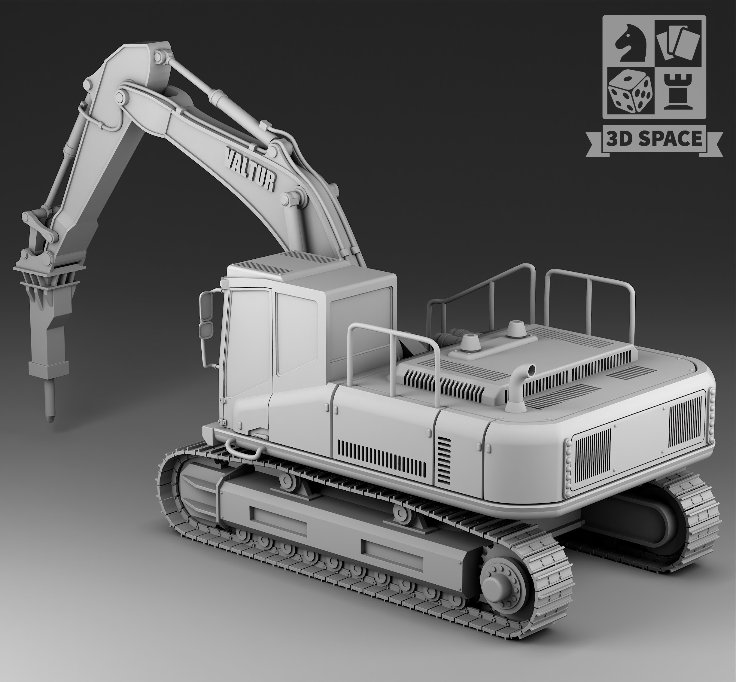 hydraulic hammer 3D print model_1