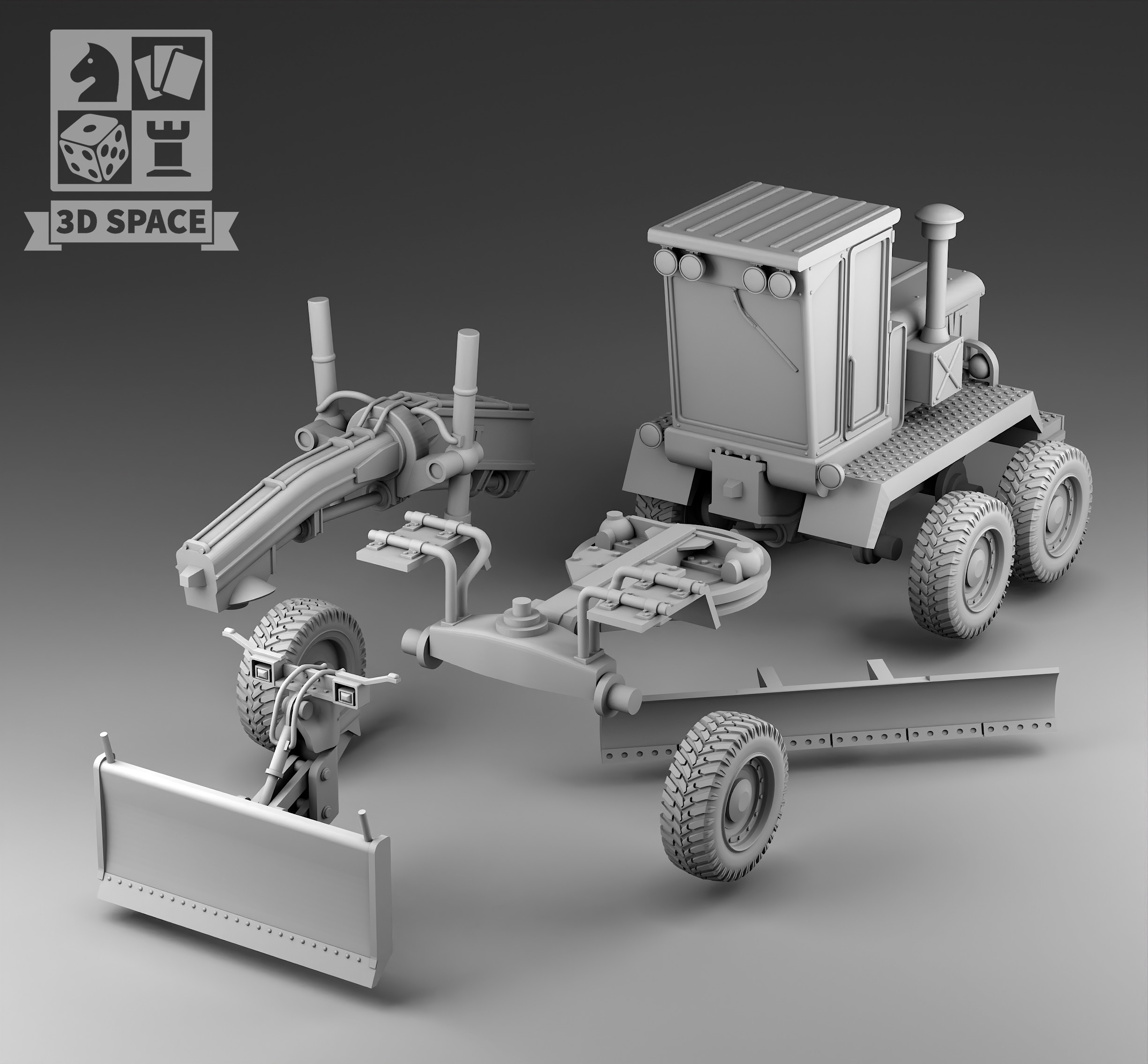 grader 3D print model_3