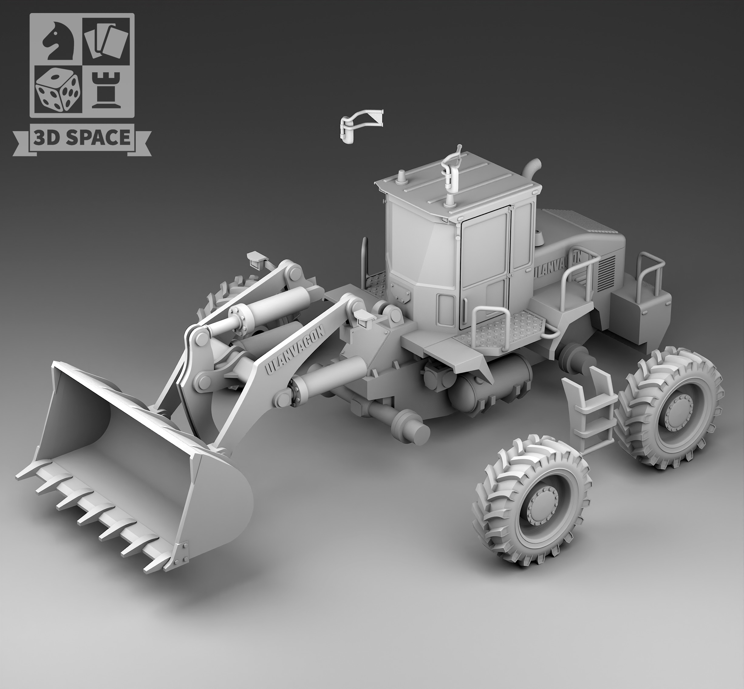 front loader 3D print model_3