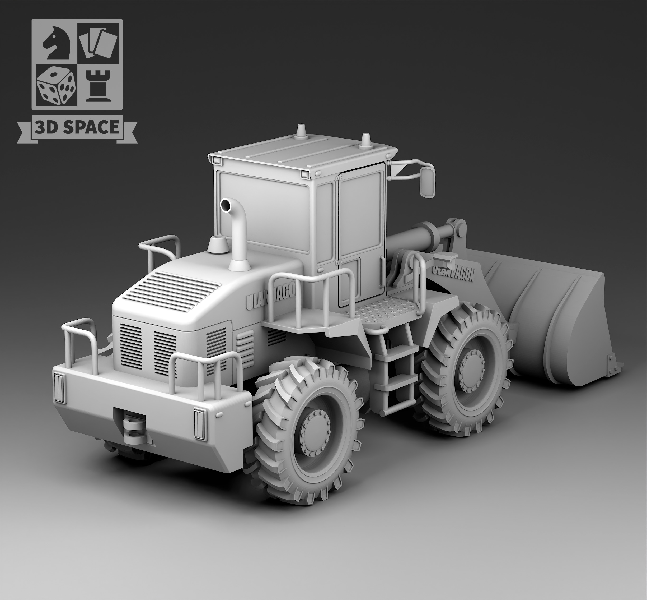 front loader 3D print model_1