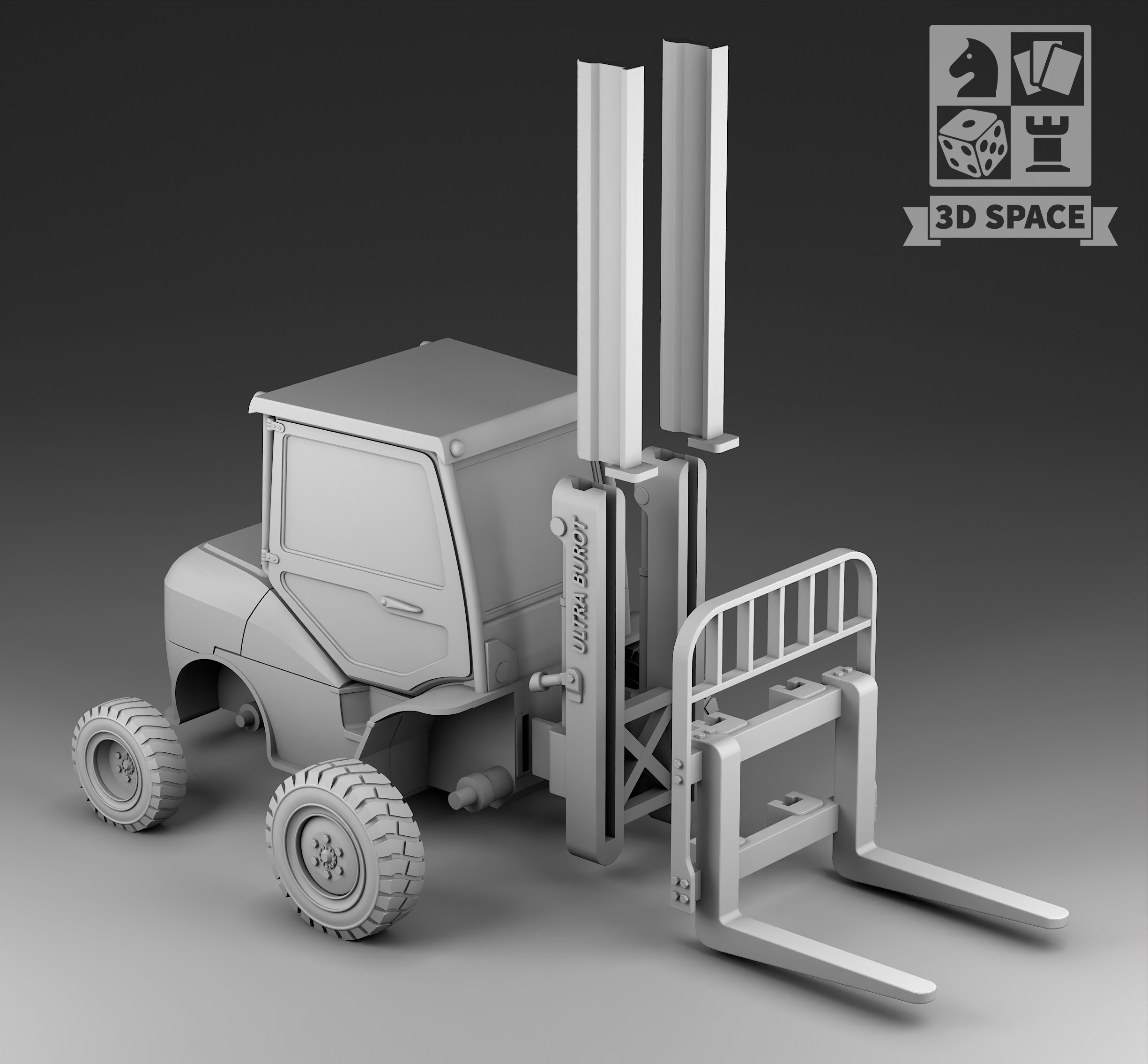 forklift truck 3D print model_3