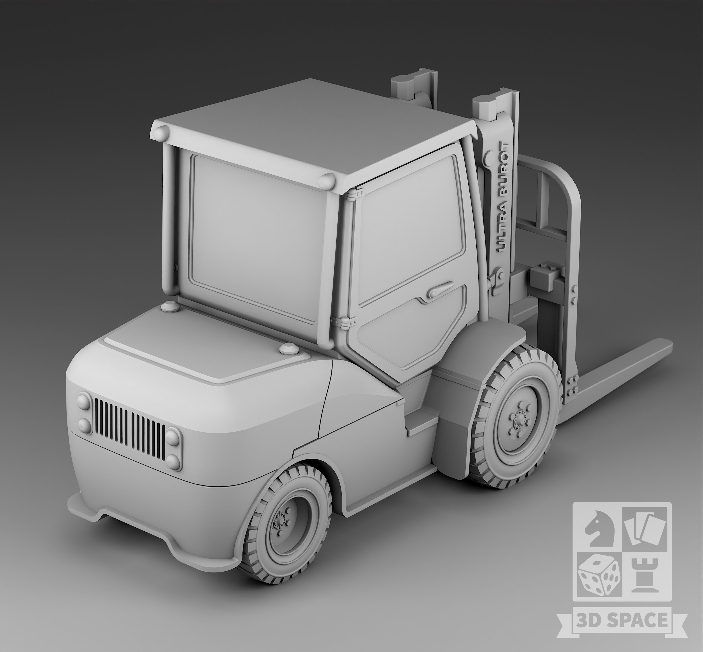forklift truck 3D print model_1