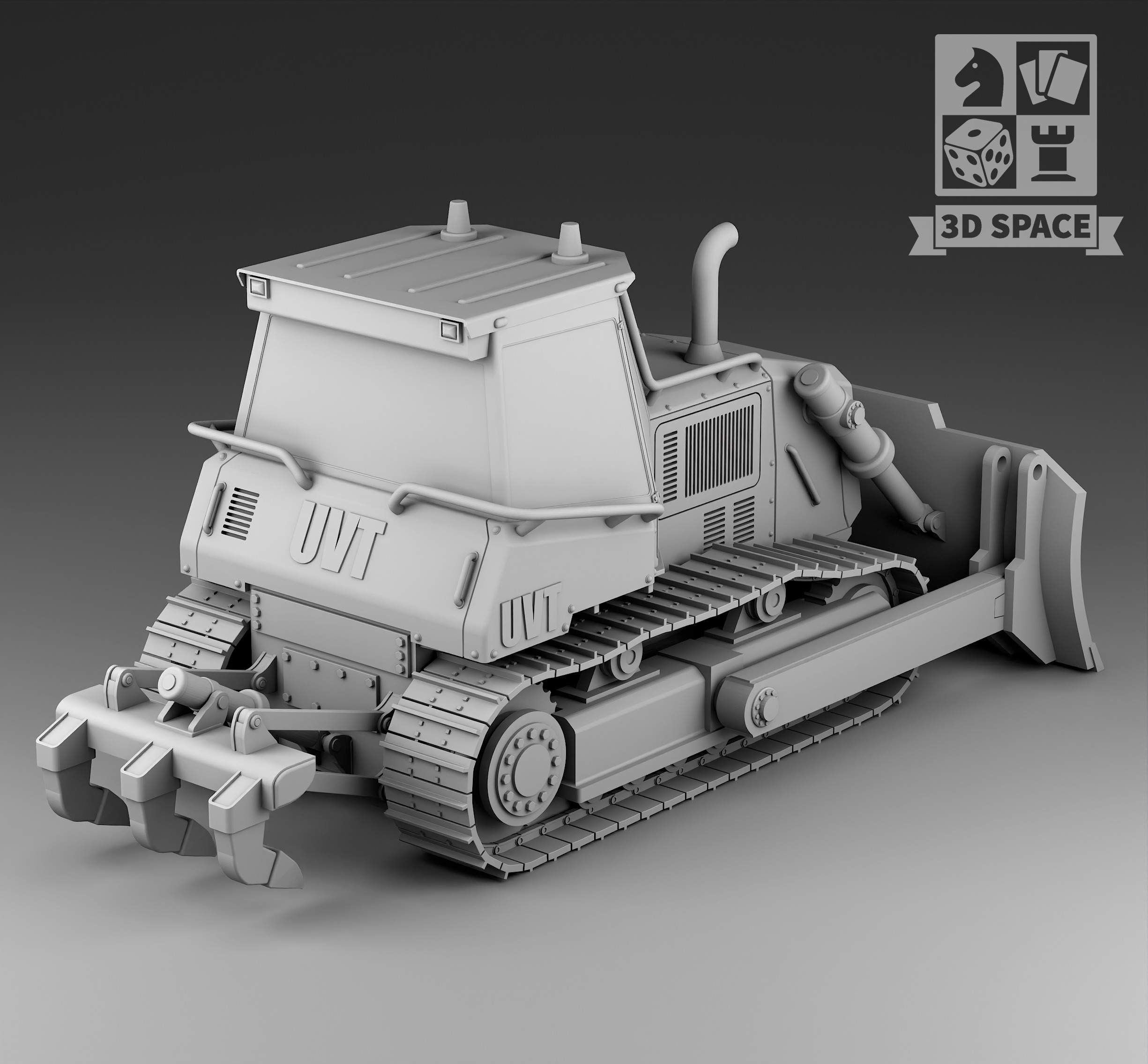 bulldozer 3D print model_1