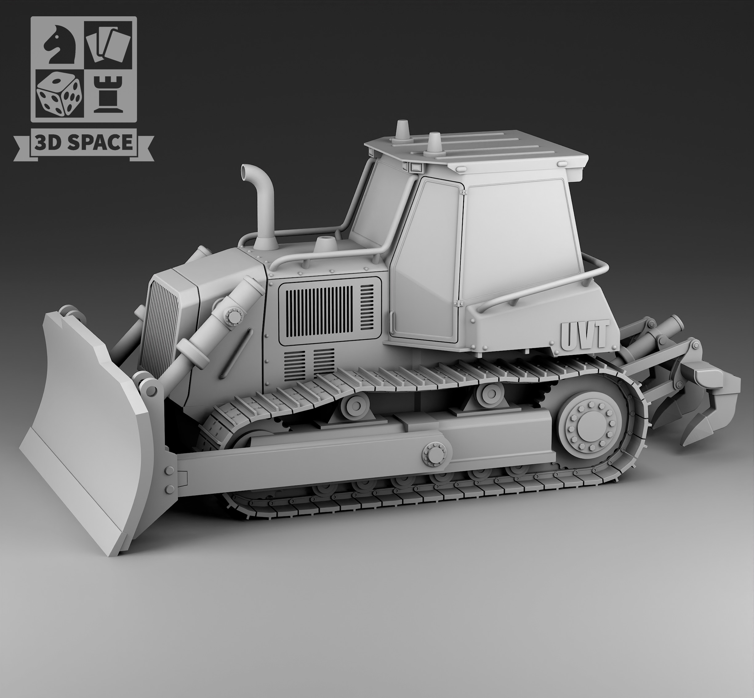bulldozer 3D print model_2
