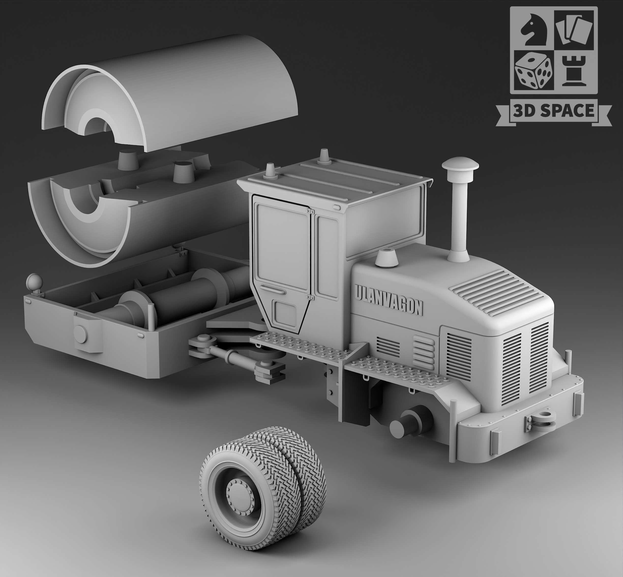 asphalt skating rink 3D print model_3