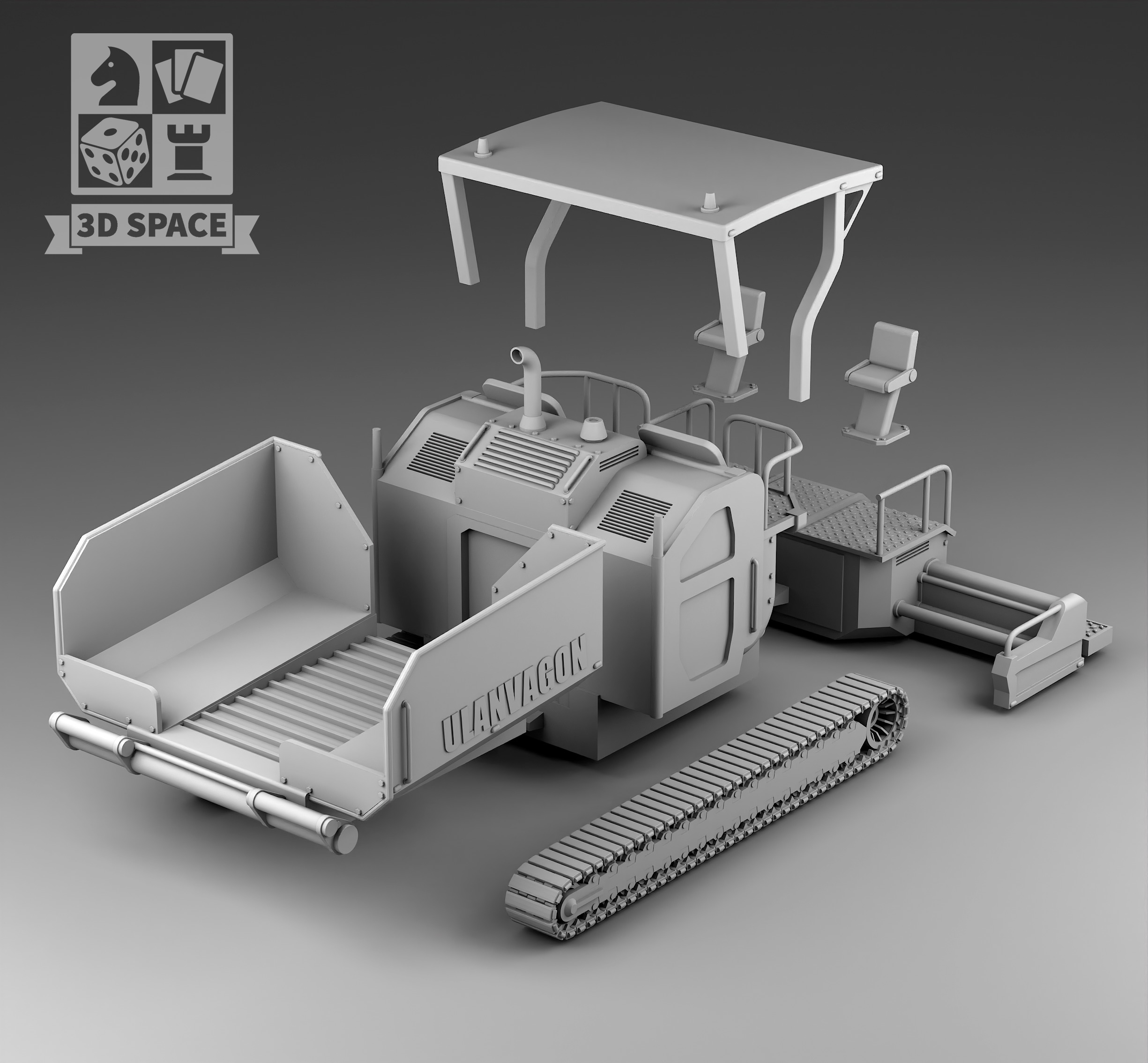 asphalt paver 3D print model_3