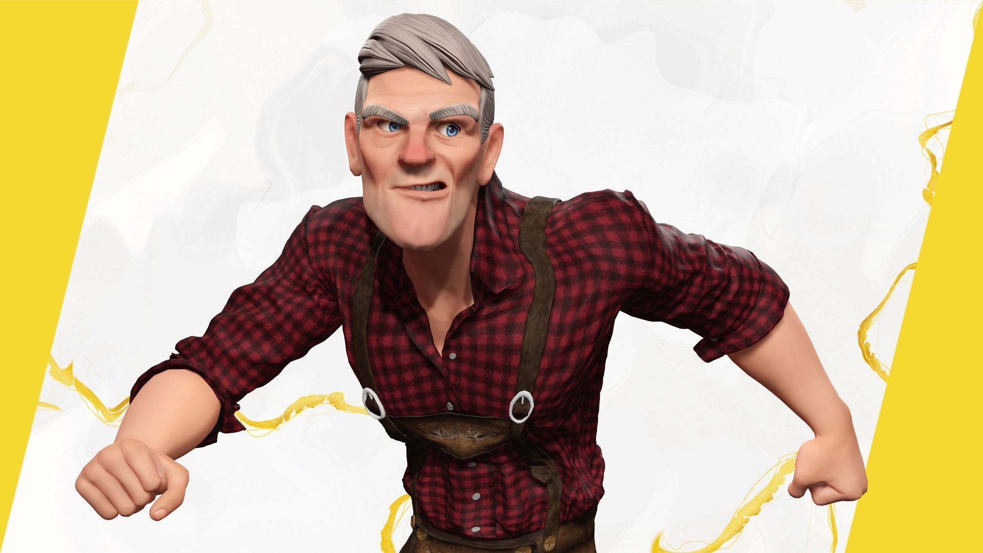 Confident Character Lumberjack Stylized Forester  Realism Low-poly 3D model_7