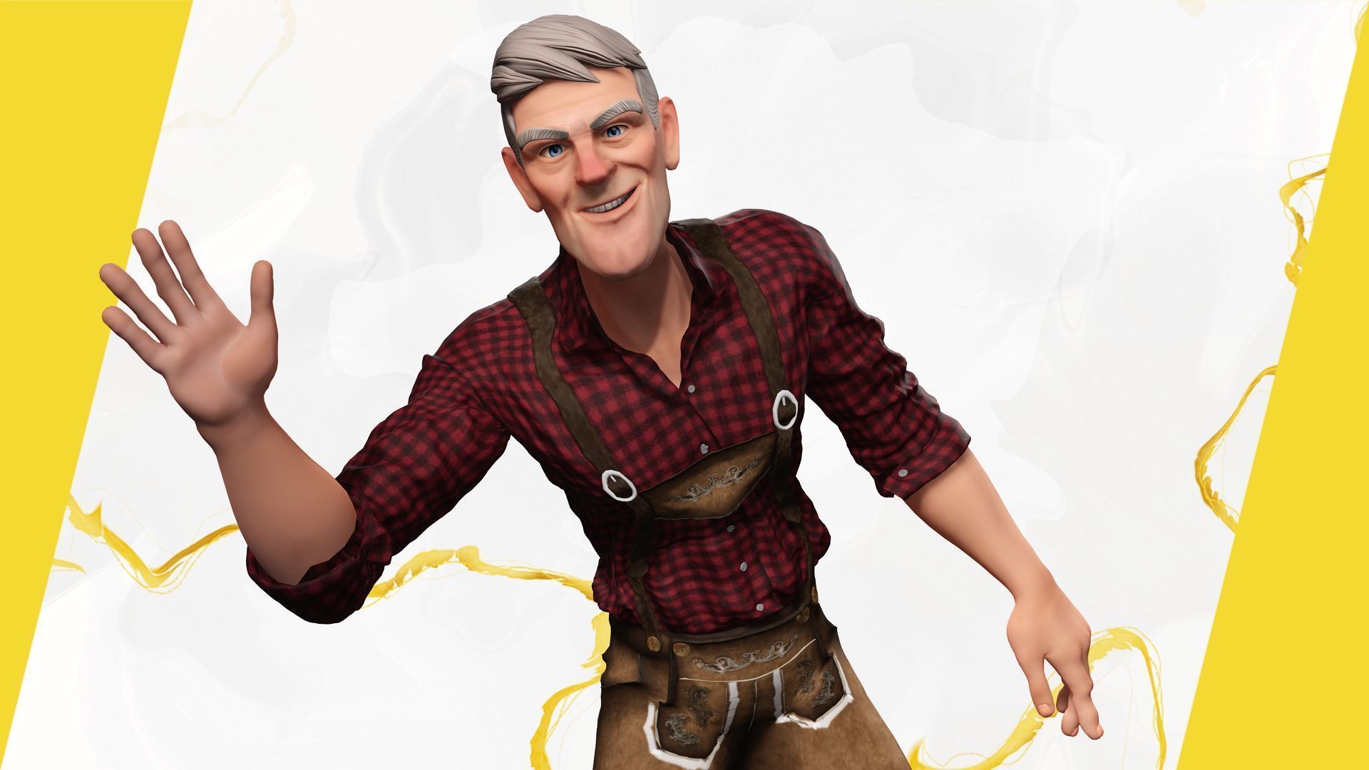 Confident Character Lumberjack Stylized Forester  Realism Low-poly 3D model_12