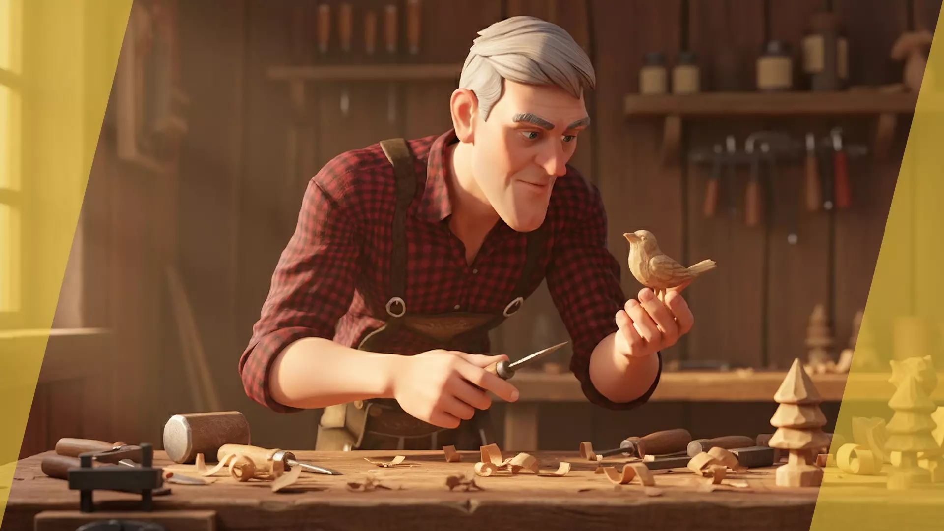 Confident Character Lumberjack Stylized Forester  Realism Low-poly 3D model_4
