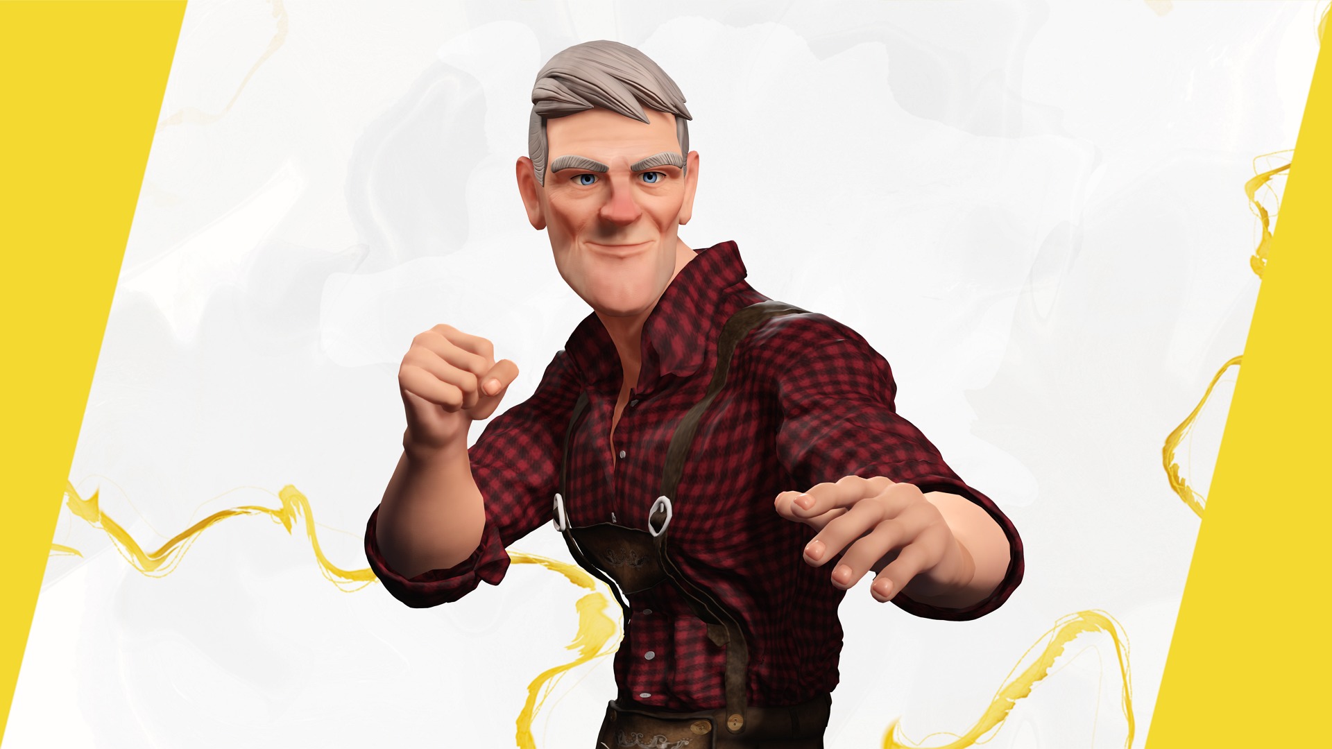 Confident Character Lumberjack Stylized Forester  Realism Low-poly 3D model_11