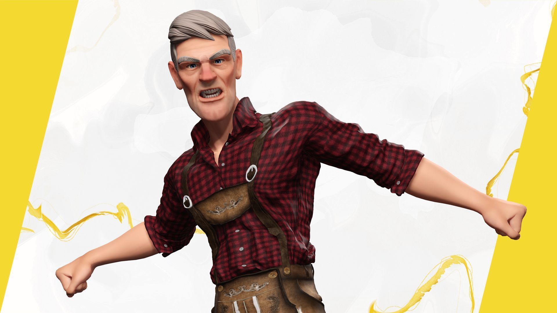 Confident Character Lumberjack Stylized Forester  Realism Low-poly 3D model_15
