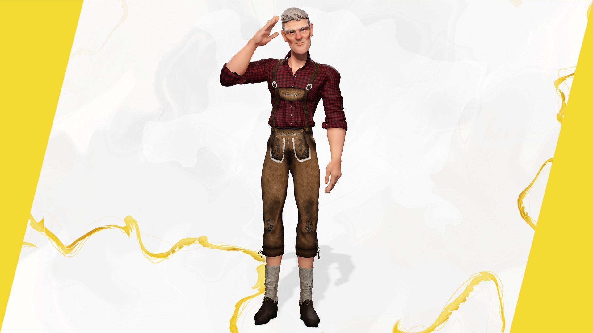 Confident Character Lumberjack Stylized Forester  Realism Low-poly 3D model_13