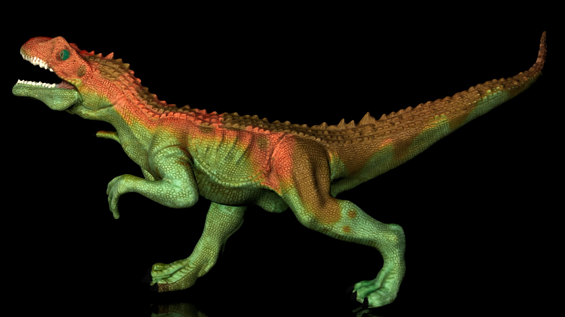 Dinosaur predator Allosaurus Low-poly 3D model_7