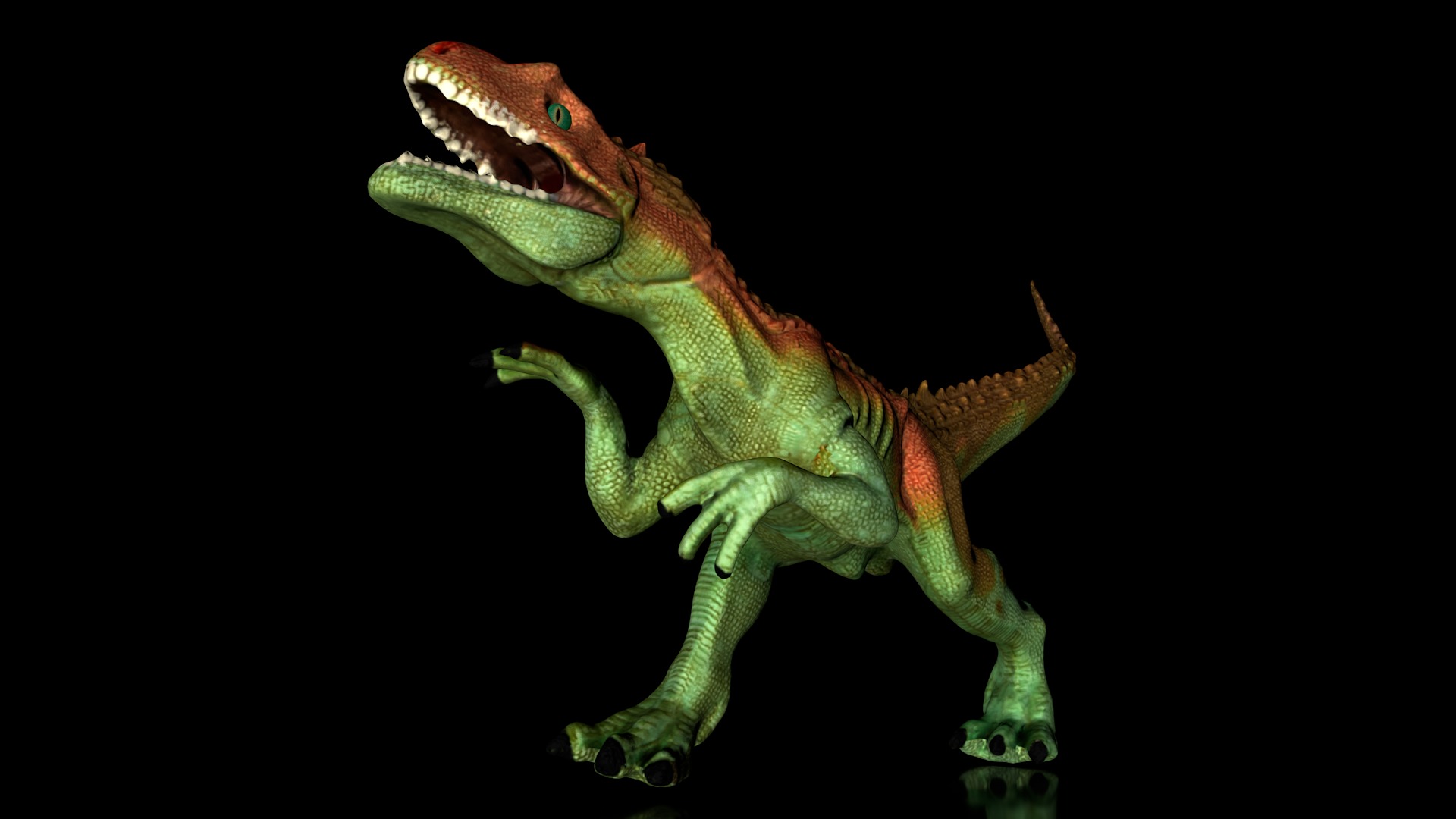 Dinosaur predator Allosaurus Low-poly 3D model_6