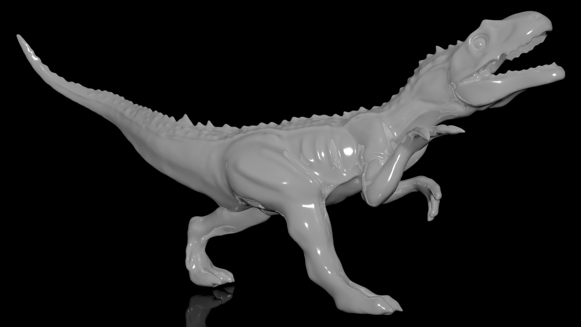 Dinosaur predator Allosaurus Low-poly 3D model_3