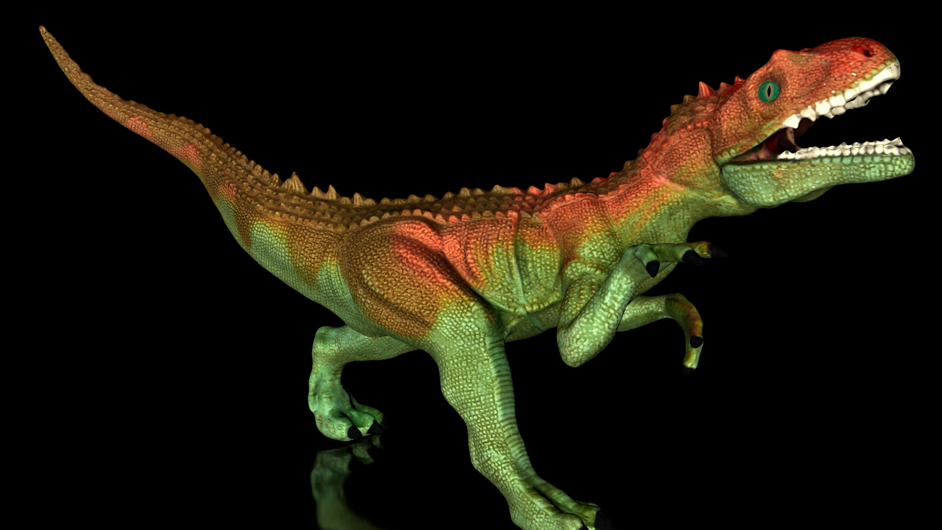 Dinosaur predator Allosaurus Low-poly 3D model_4