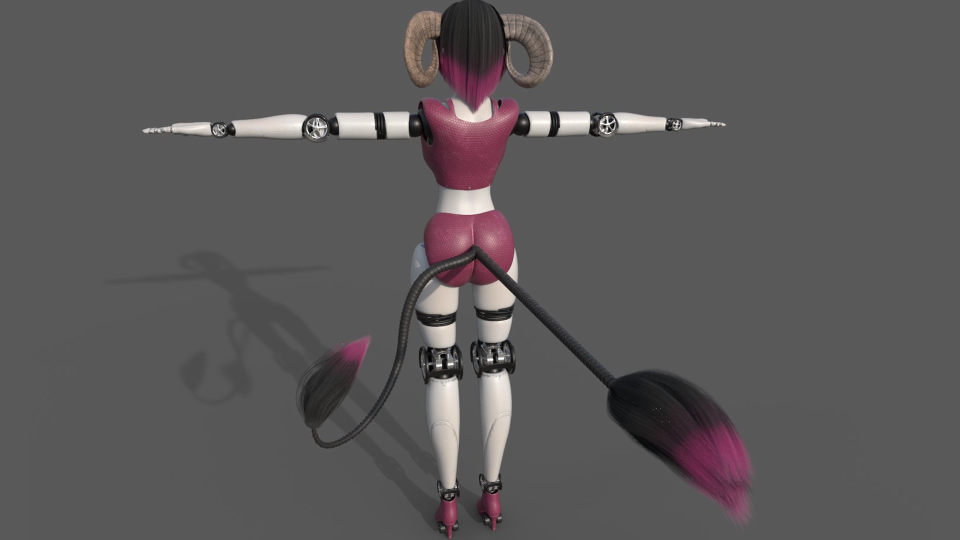 Robotic Character Hellen-Humanoid WITHOUT RIG Low-poly 3D model_6