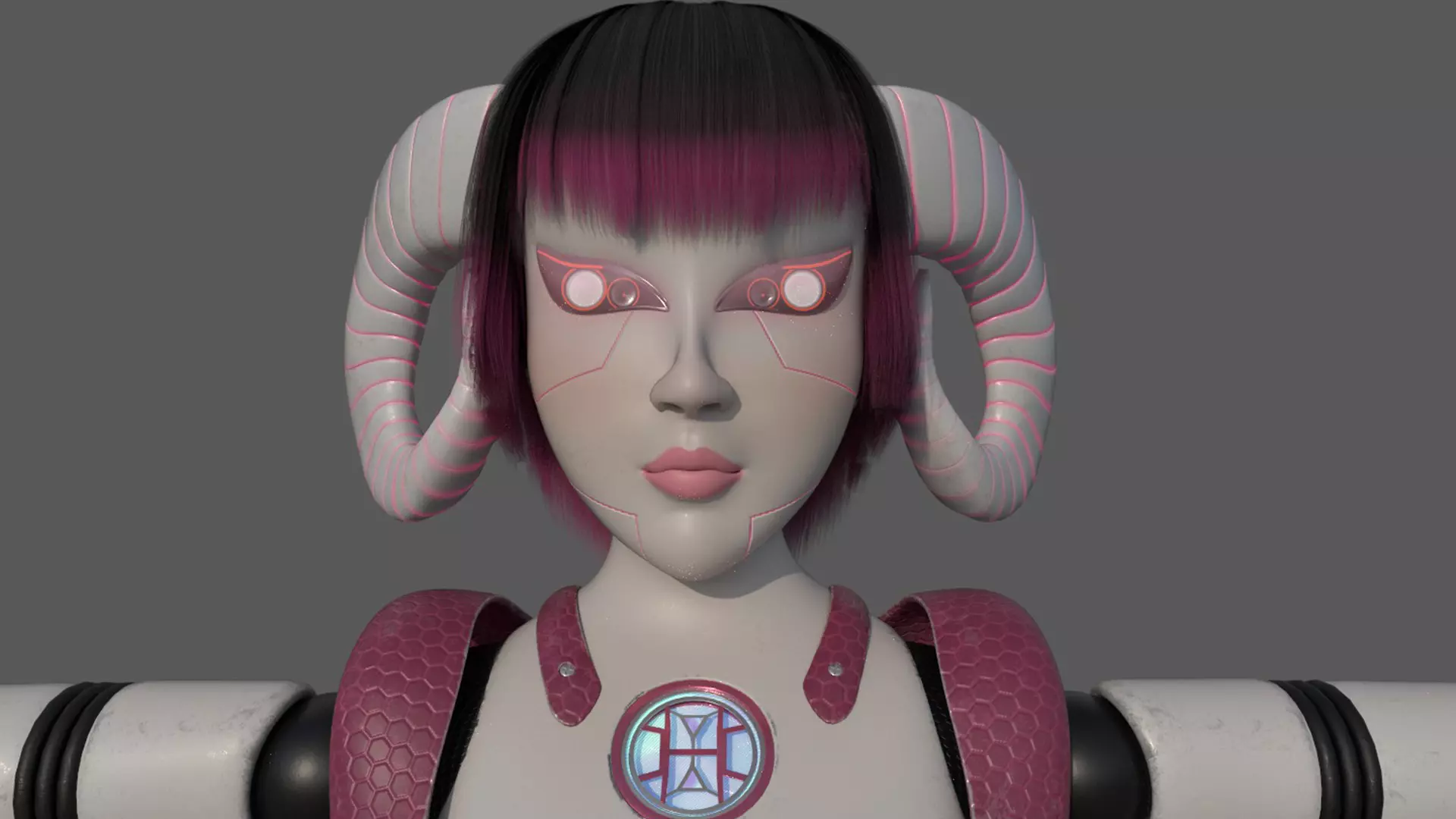 Robotic Character Hellen-Humanoid WITHOUT RIG Low-poly 3D model_0