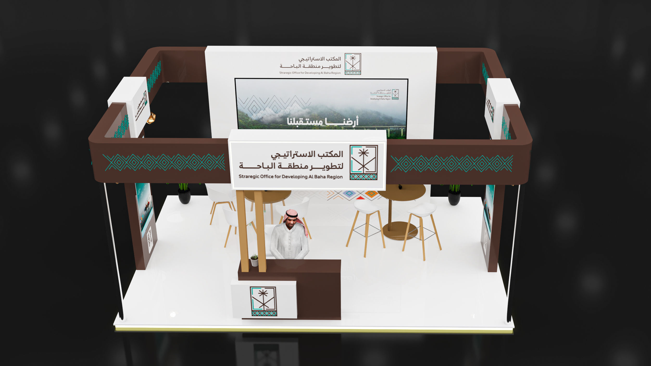 booth 6x4 open side  3D model_1