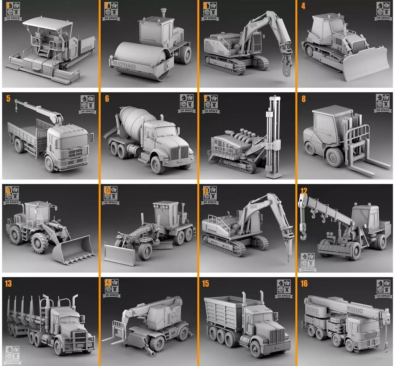 Construction equipment 3D Model Collection_0