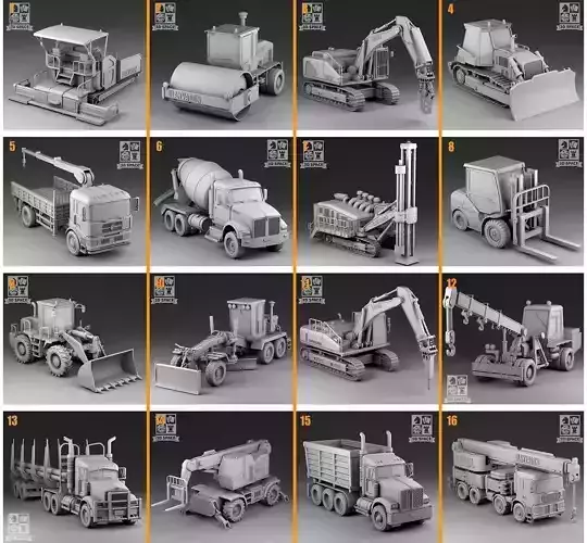 Construction equipment   3D Model Collection