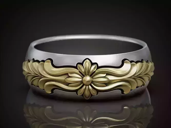 Band ring floral pattern