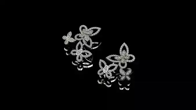 butterfly earring 3D print model