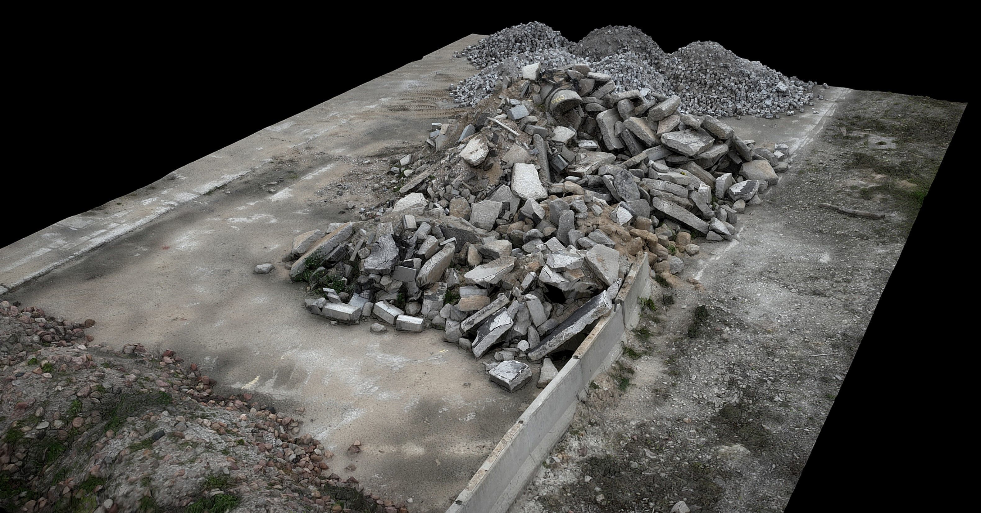 ruins ground debris construction-site photogrammetry Low-poly 3D model_3