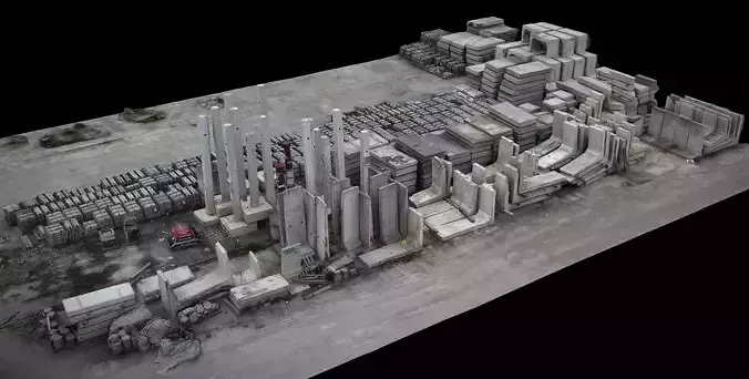 concrete blocks constructions ground photogrammetry