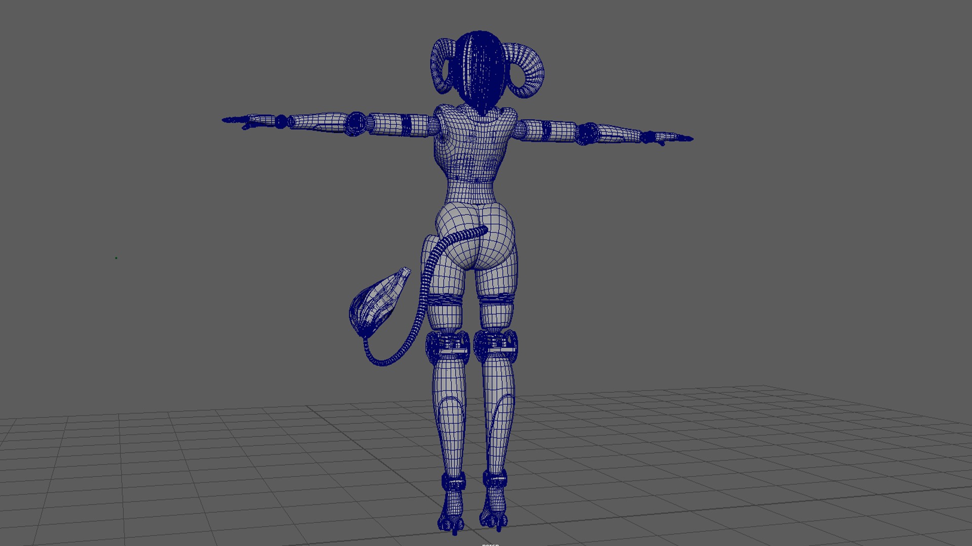 Robotic Character Hellen-Humanoid WITH RIG Low-poly 3D model_13
