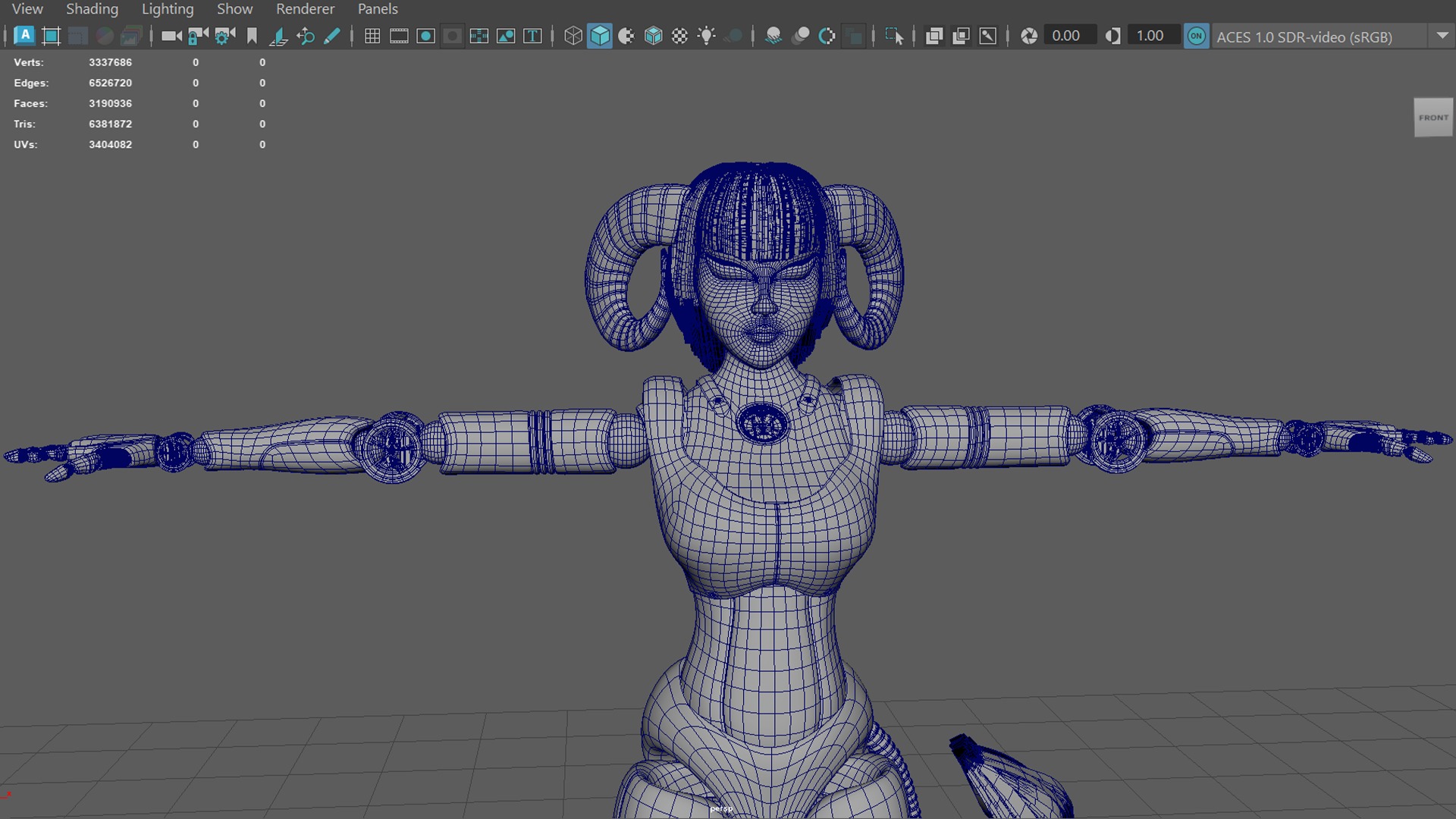 Robotic Character Hellen-Humanoid WITH RIG Low-poly 3D model_8