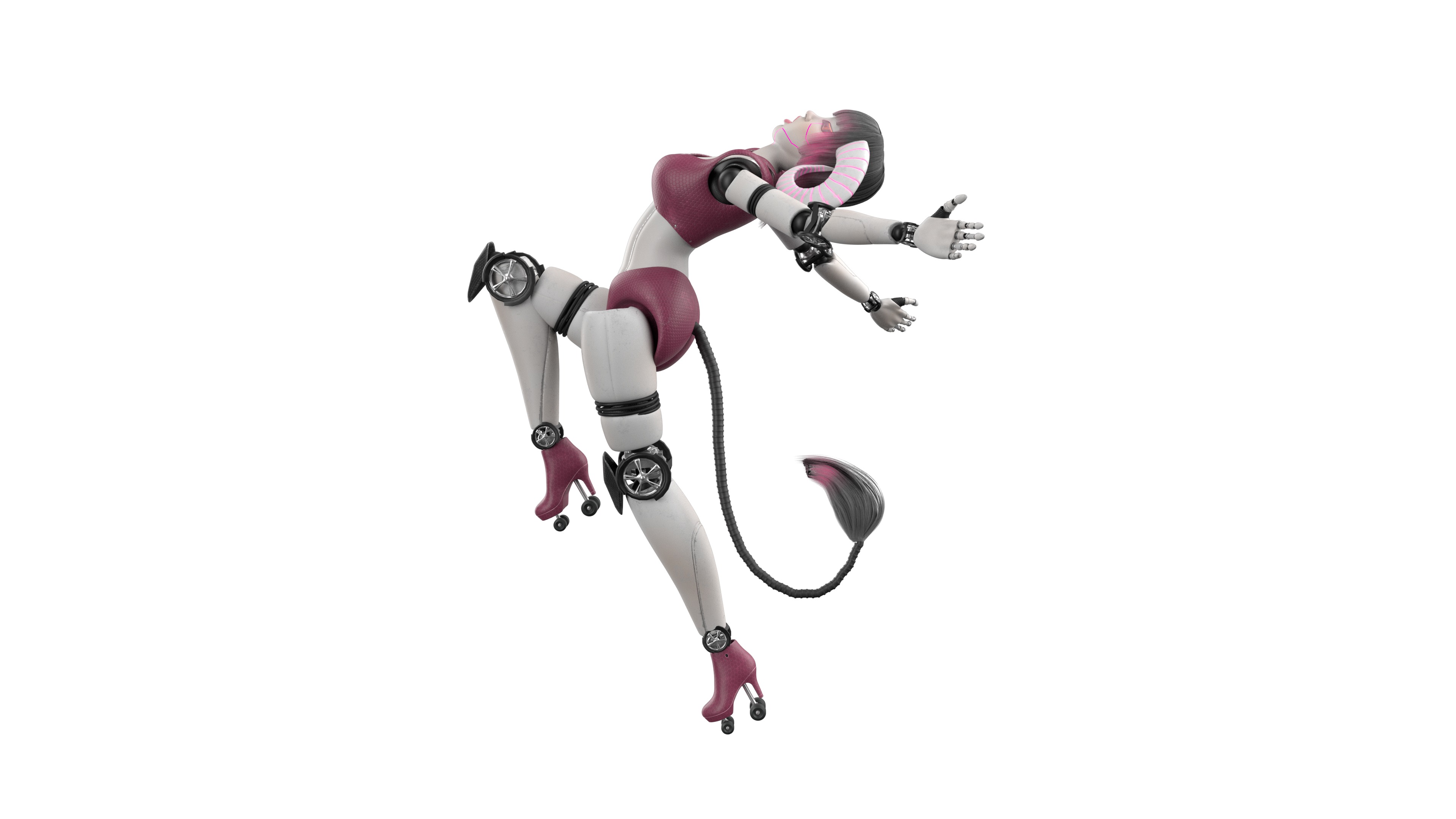 Robotic Character Hellen-Humanoid WITH RIG Low-poly 3D model_5