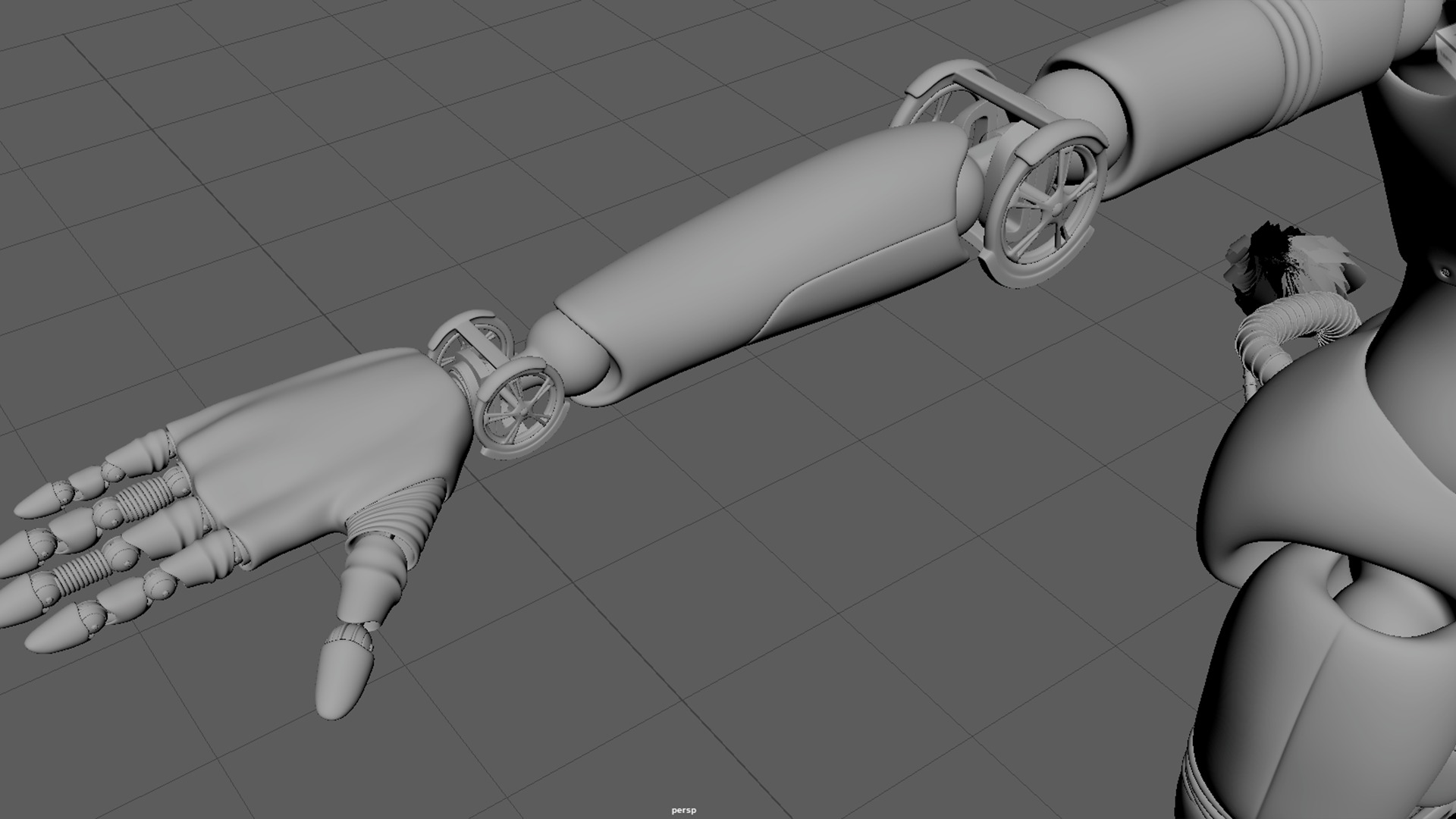 Robotic Character Hellen-Humanoid WITH RIG Low-poly 3D model_11