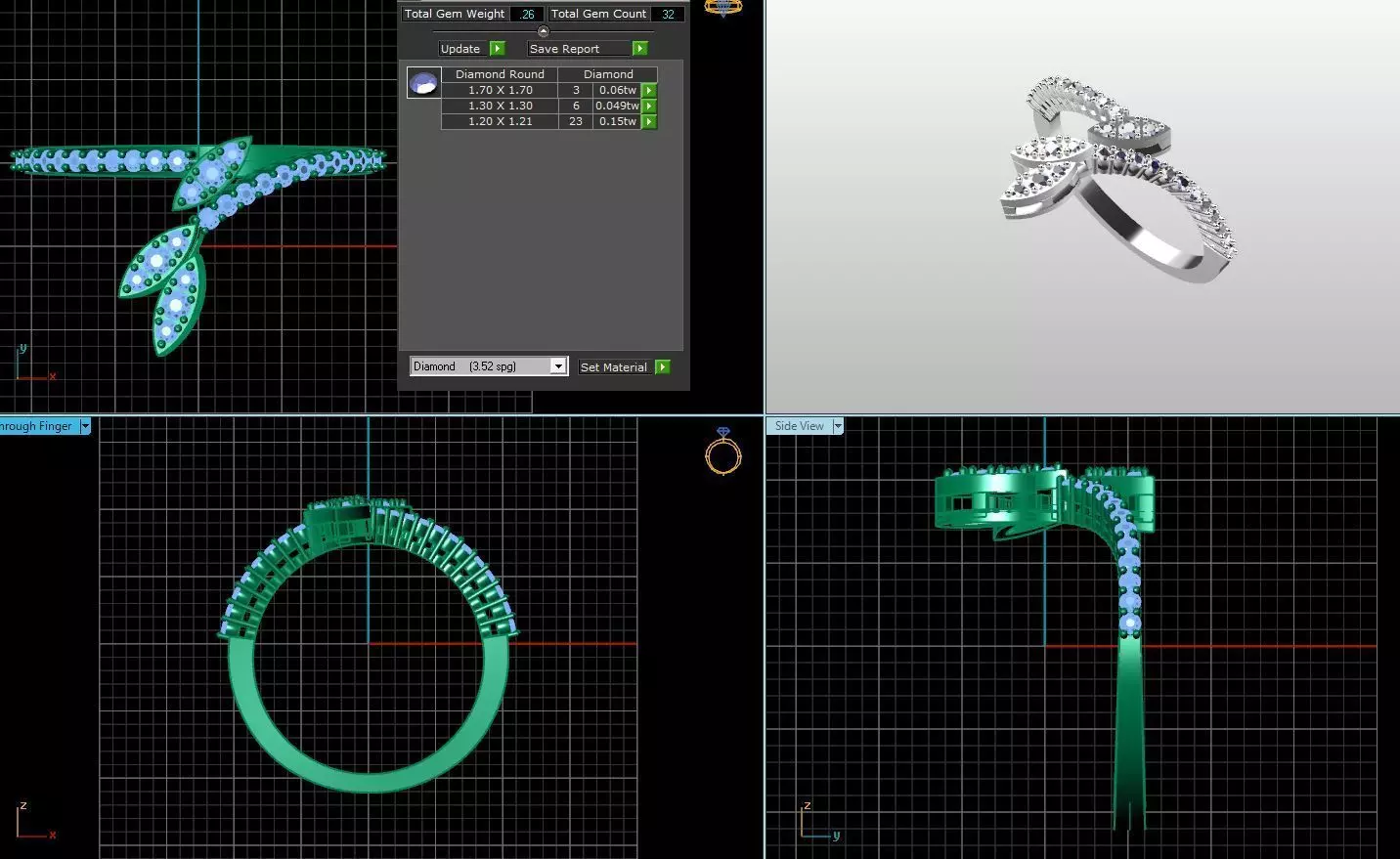 marquise ring 3D print model