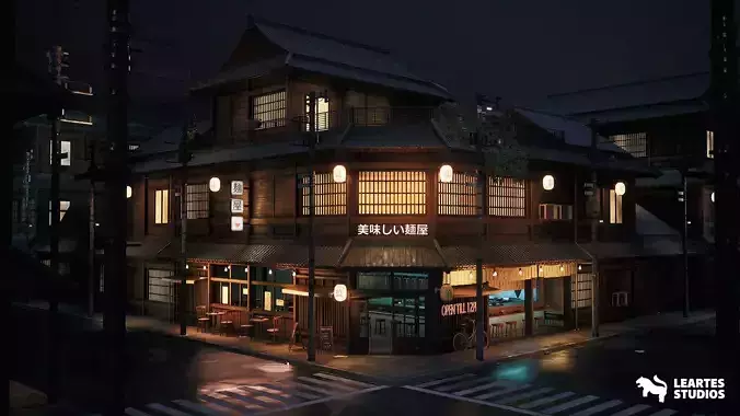 Ramen Restaurant Environment Low-poly 3D model