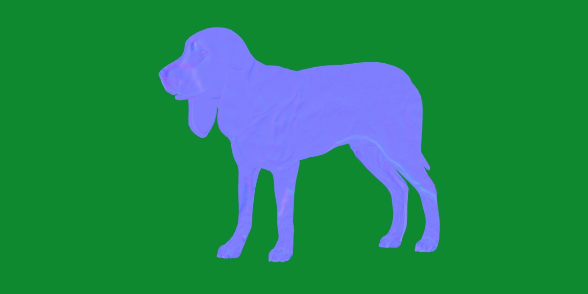 Black And Tan Coonhound Dog Low-poly 3D model_5