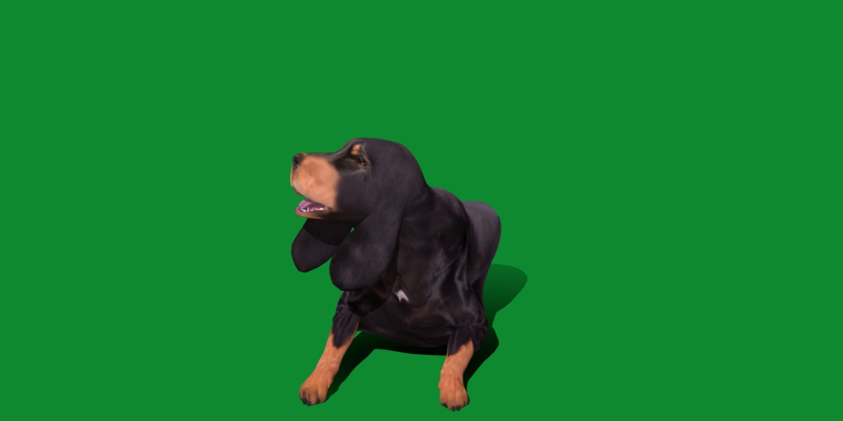 Black And Tan Coonhound Dog Low-poly 3D model_22