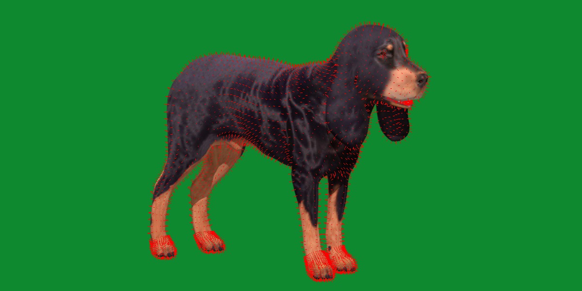 Black And Tan Coonhound Dog Low-poly 3D model_15