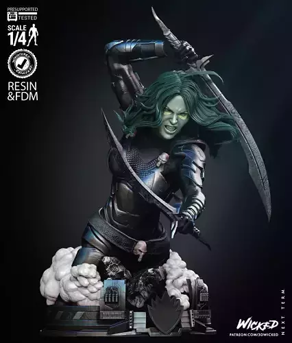 Wicked Marvel Gamora Bust 3D print model
