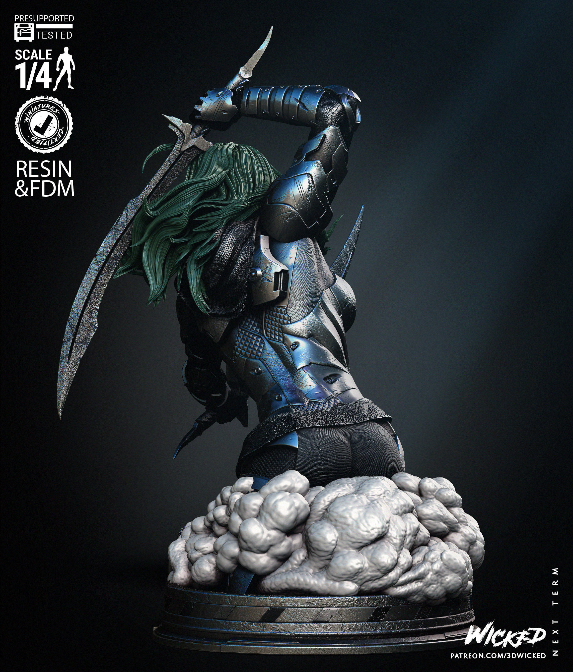 Wicked Marvel Gamora Bust 3D print model_9