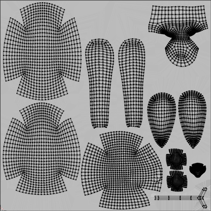 Fluffy beige rabbit toy 3D model_4