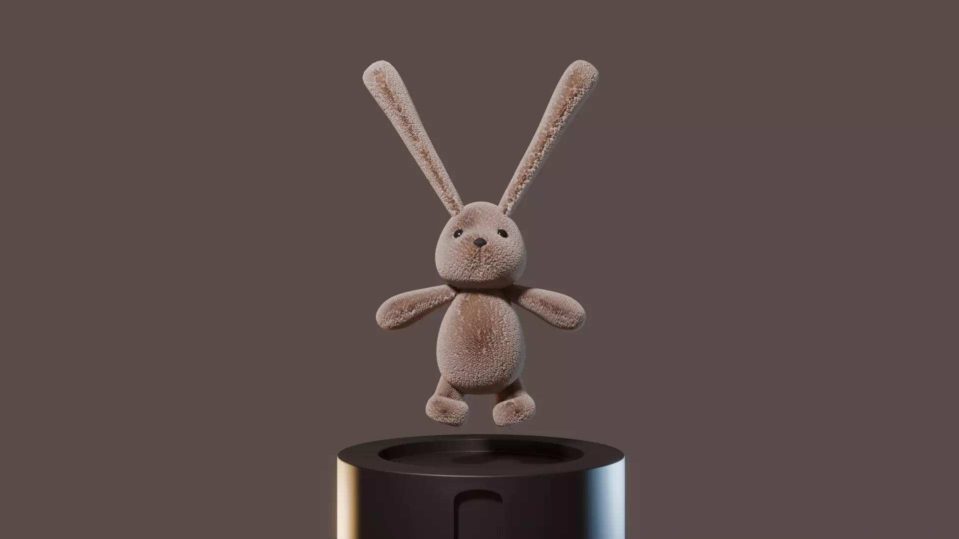 Fluffy beige rabbit toy 3D model